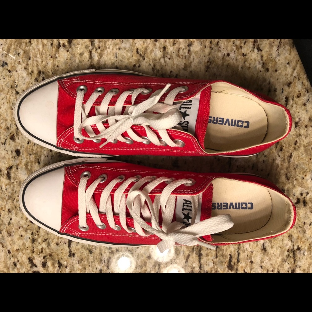 Converse red low top